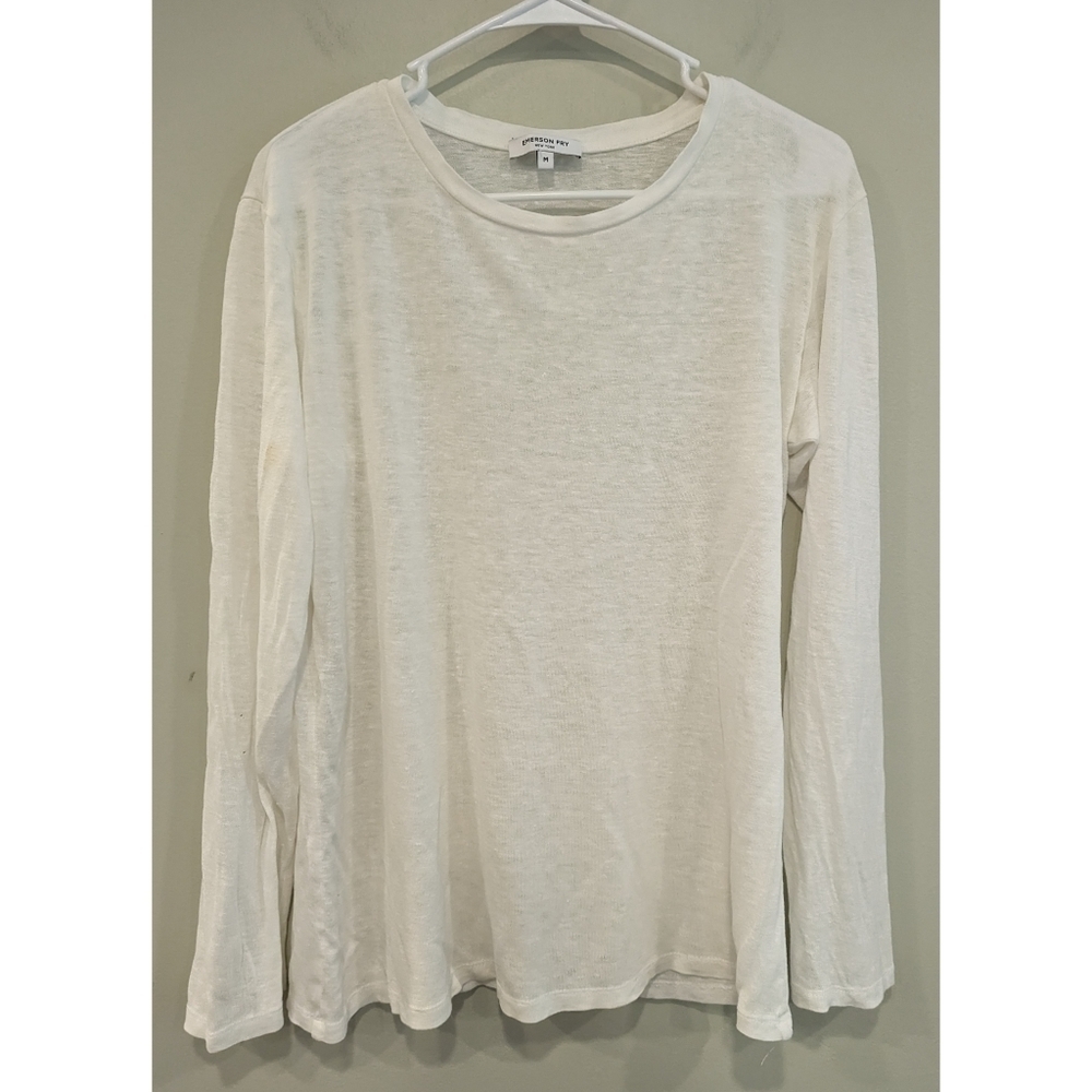 Emerson Fry White Long Sleeve Top Size Medium